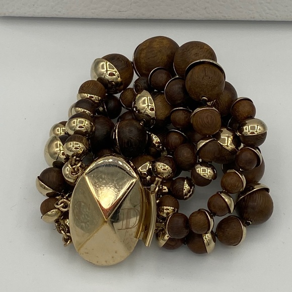 Rare Dior Mis En Dior Wood & Gold Bracelet - Picture 8 of 8